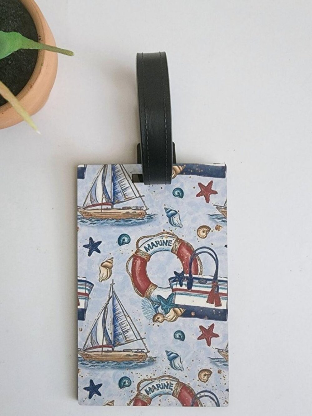 Nautical Luggage Tag, Bag Label, Travel Identifier, Suitcase Tag, Nautical Tag